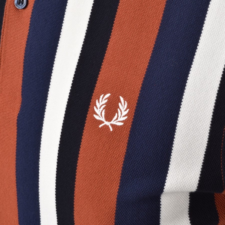 Alternative Image for ProductFred Perry Striped Polo T Shirt Brown3